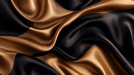 Poster - A piece of cloth with a black and gold pattern