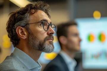 Poster - Businessman watching presentation in modern office meeting room