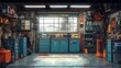 © Robiul - A modern garage stocked with mechanic tools