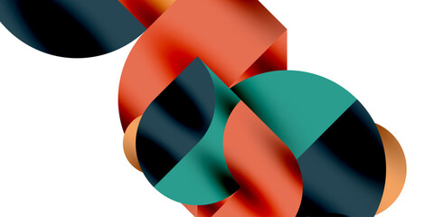 Poster - Tech minimal circular shapes geometric art. Vector modern circles