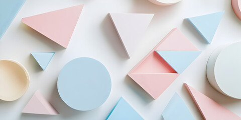 Poster - pastel geometric shapes: abstract composition