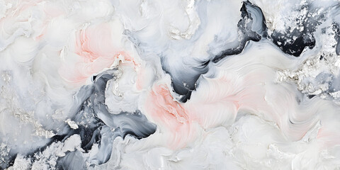 Poster - abstract marble texture: elegant swirls of gray, pink, and white