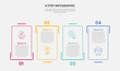 © teguhjatipras - 4 points template infographic outline style with 4 point step template with creative rectangle box with separated line up and down for slide presentation