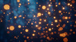 © Yura - Background, realistic visualization of connected dots, soft glowing dots in random order with connecting lines, intricate details