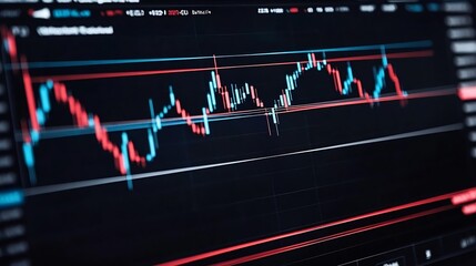 Leinwandbilder - Dynamic Forex Trading Chart Displaying Real Time Market Data Trends on a Digital Screen : Generative AI