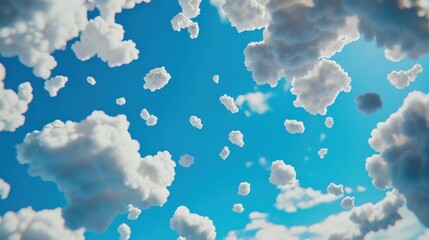 Abstract White Clouds on Blue Sky Background