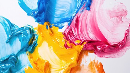 Poster - Vibrant gel textures in various colors set against a bright white backdrop