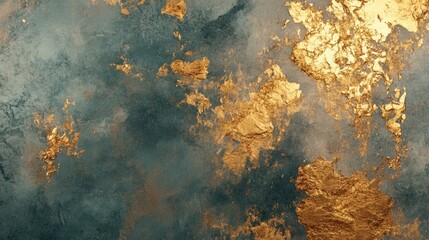 Poster - Abstract metallic texture featuring a gold foil design