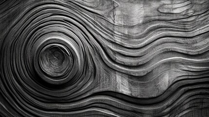 Poster - Monochrome Close Up of Artistic Wood Grain Patterns