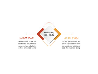 Thin line flat element design template. Business concept with 2 steps, options, processes. Vector illustration.