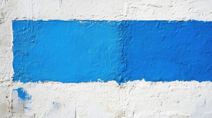 Aufkleber - Abstract background featuring a blue rectangle painted on a white concrete wall providing ample space for text or design elements