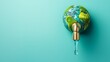 © prime stock - A globe with a faucet leaking water, symbolizing the depletion of Earth's resources.