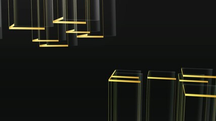 Wall Mural - Cube gold black Background Animated footage Abstract element for motion graphic,loop Animation on background