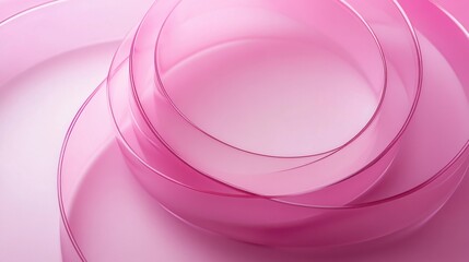 Poster - Abstract Layered Pink Shapes with Soft Overlapping Effects