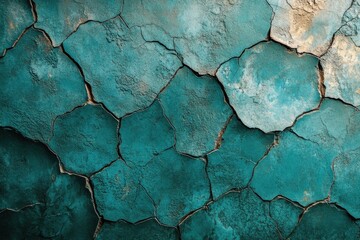 Poster - Beautiful dark aqua surface. Blend. Aged, worn rock look. Creative vibrant background ready for imaginative design. Wallpaper, backdrop