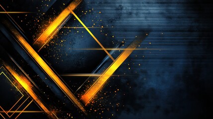 Poster - Elegant Dark Blue and Gold Geometric Background