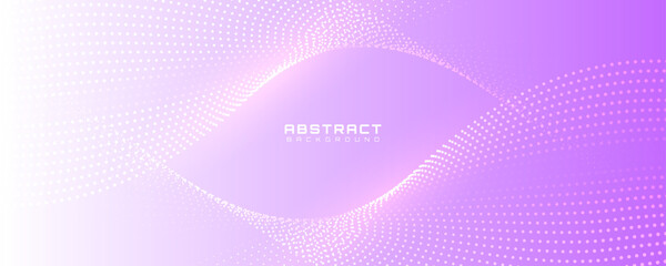 3D purple techno background on bright space with dotted lines shape effect decoration. Modern graphic design element with glowing dots waves style concept for web banner, flyer, card or brochure cover