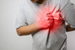 © Rudy - An Asian man has chest tightness due to a heart attack. Coronary artery disease