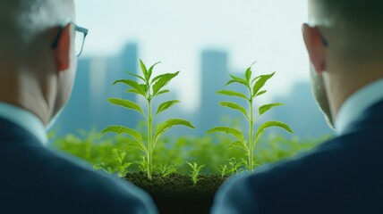 Poster - Business Partners Reviewing Growth Objectives Together