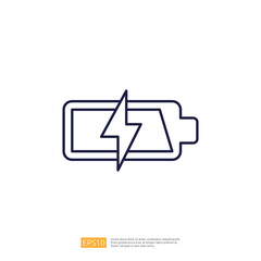 Poster - A simple graphic representation of a battery with a lightning bolt, symbolizing charging or energy.