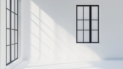Poster - Blank white mockup space featuring two windows