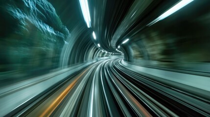 Poster - Dynamic Movement in Underground Tunnel Perspective