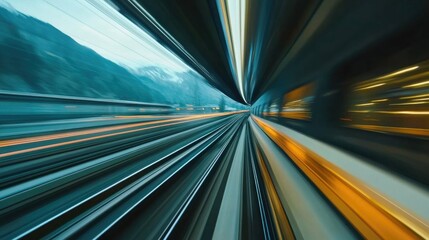 Poster - Dynamic Train Motion With Blurred Background
