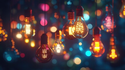 Poster - Stunning composition celebrating independence with vibrant light bulbs