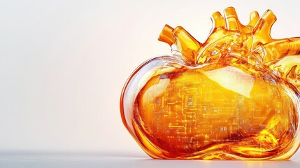 Aufkleber - Innovative glass heart sculpture merging technology and artistry reflecting modern health concepts