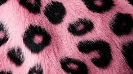 Pink and black leopard print fur background