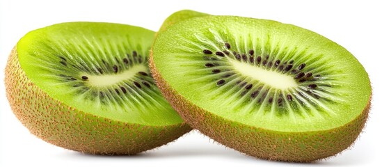 Poster - Closeup Of Kiwi Fruit Isolated On White Background With Clipping Path