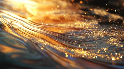 Aufkleber - Caustic fluid emits a soft glow with shimmering reflections on its surface