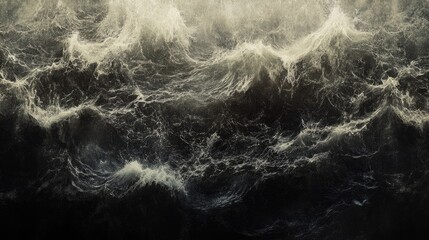 Aufkleber - A textured backdrop showcasing the rough ocean waves