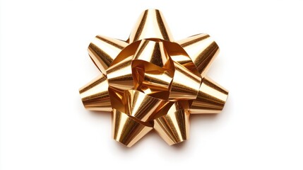 Poster - Gold gift bow isolated on a white background designed using advanced technology