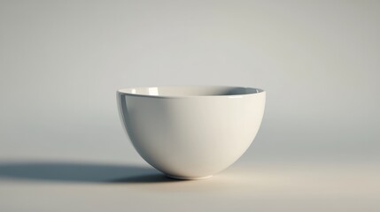Poster - elegant minimalist white bowl on a soft background capturing modern design aesthetics and culinary v