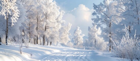 Aufkleber - Trees In Winter After A Snow Storm