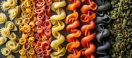 Aufkleber - Rows Of Colorful Raw Pasta