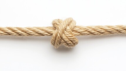 Poster - Close up of twine or string knotted in a bow against a clean white background