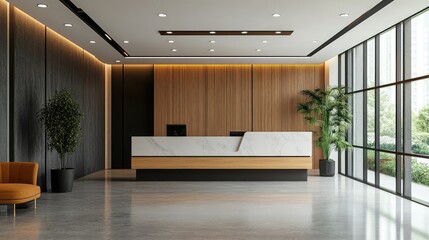 Poster - Office lobby reception with side view