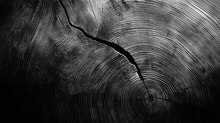 Poster - A monochromatic image showcasing wood grain in a deep color palette