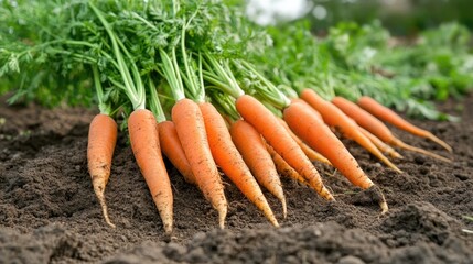 Freshly harvested carrots in a field illustrating the principles of agriculture and vegetable cultivation