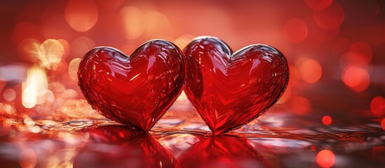 Poster - Two Red Hearts Blur