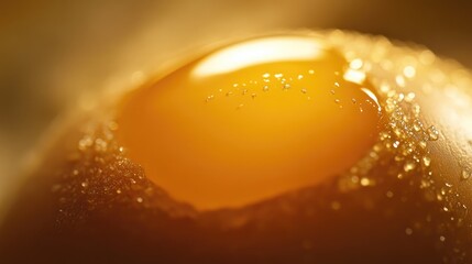 Aufkleber - A close up of a radiant egg yolk illuminated by soft light highlighting its rich hue and texture ideal for food photography