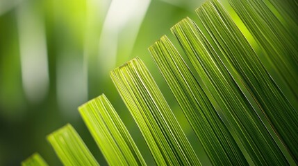 Poster - Textured tropical palm leaf creating a macro natural background