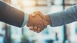 © AImmersive Imagery - Two professionals exchanging a handshake in an office meeting room symbolizing partnership negotiation collaboration and success in the business environment