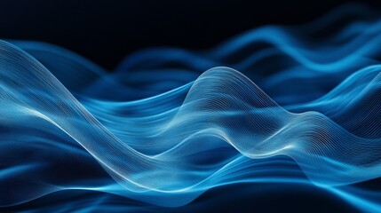 Aufkleber - A blue wave with a lot of dots in it