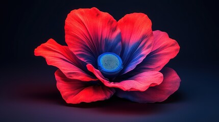 Aufkleber - A vibrant fusion of nature and technology the intersection of floral beauty and digital identity