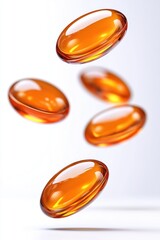 Poster - Floating gel capsules a stunning visual of health supplements in motion