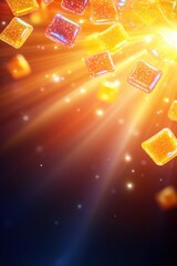 Aufkleber - Radiant cubes a mesmerizing display of glowing orange light and texture