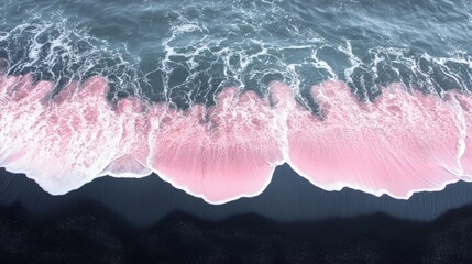 Poster - The ocean is pink and the waves are crashing